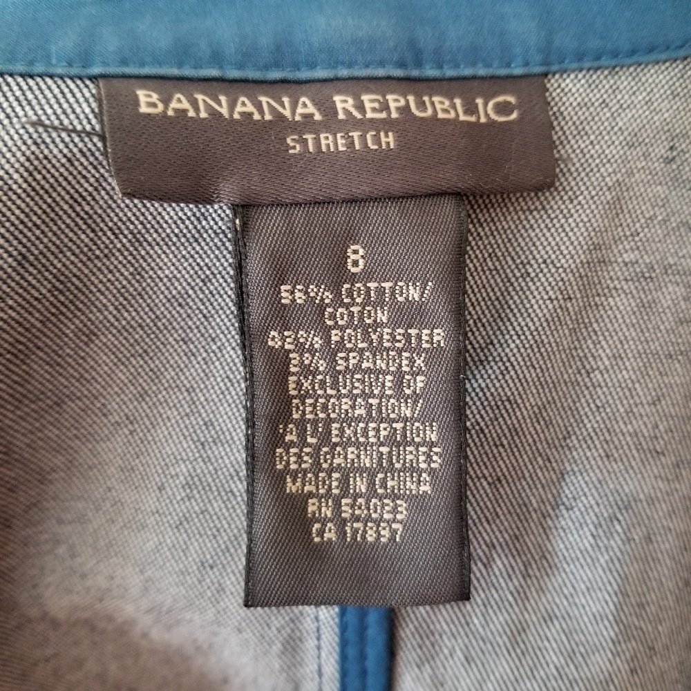 Banana Republic Stretch Blue Denim Jacket - Size 8 - Picture 5 of 5